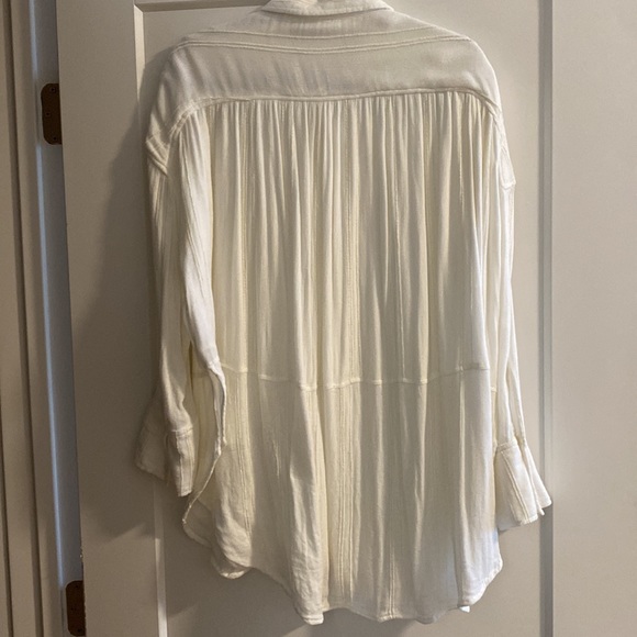 Cream free people loose fitting button up - Picture 3 of 3